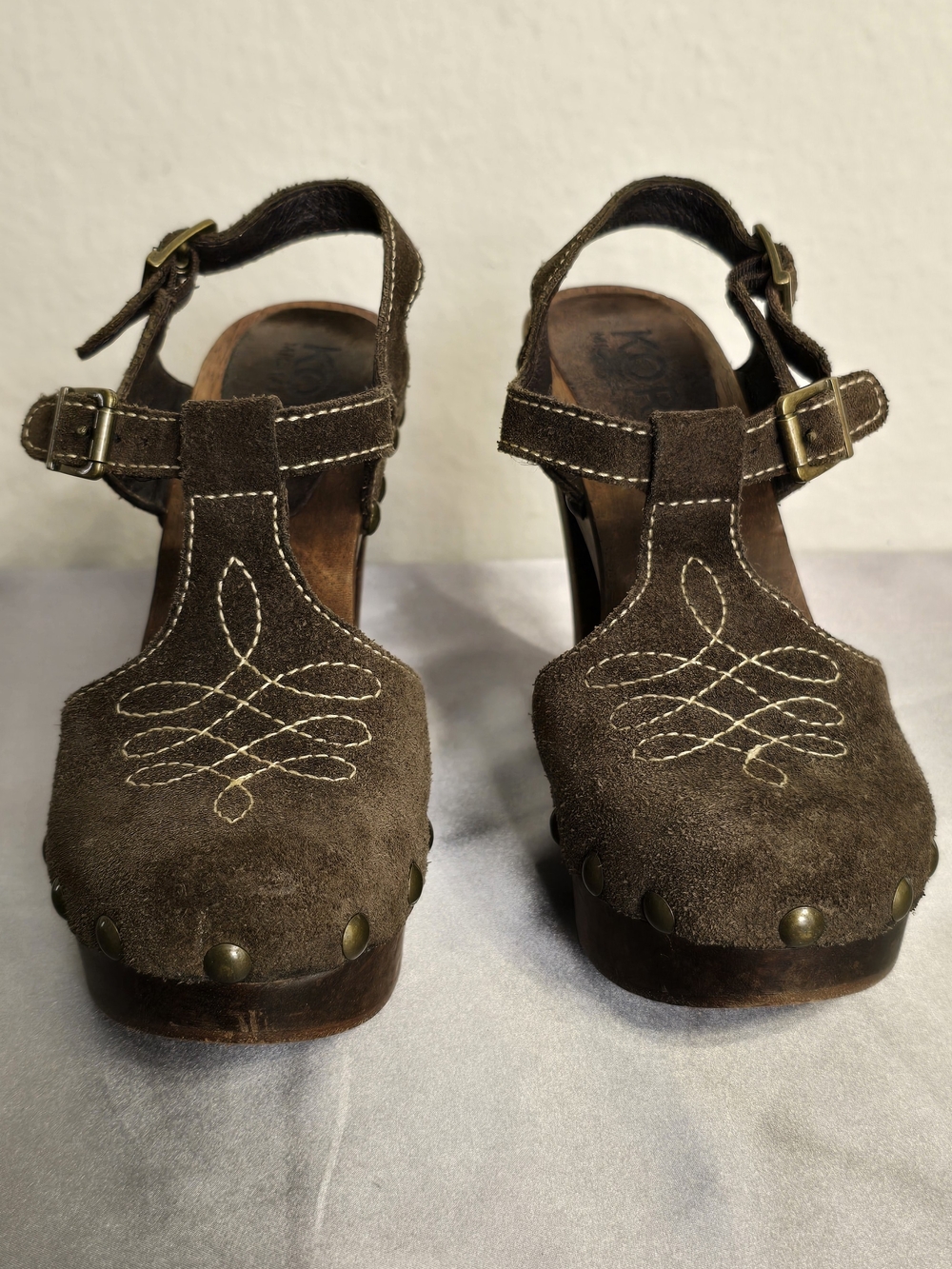 Michael Kors Brown Suede Buckle Clog Heels - Women's - Picture 4 of 12